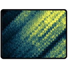 Polygon Dark Triangle Green Blacj Yellow Double Sided Fleece Blanket (large)  by Mariart