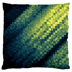 Polygon Dark Triangle Green Blacj Yellow Large Flano Cushion Case (one Side) by Mariart