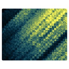 Polygon Dark Triangle Green Blacj Yellow Double Sided Flano Blanket (medium)  by Mariart