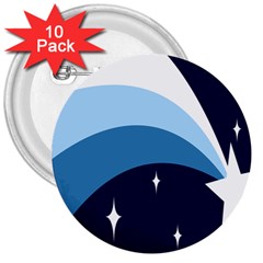 Star Gender Flags 3  Buttons (10 Pack)  by Mariart