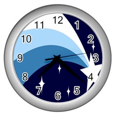 Star Gender Flags Wall Clocks (silver)  by Mariart