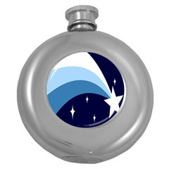 Star Gender Flags Round Hip Flask (5 Oz)