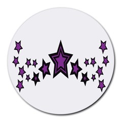 Star Purple Space Round Mousepads