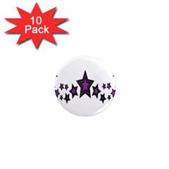 Star Purple Space 1  Mini Magnet (10 Pack) 