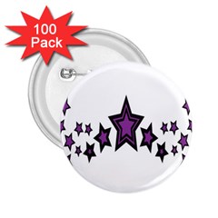 Star Purple Space 2 25  Buttons (100 Pack) 