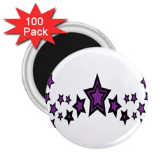 Star Purple Space 2 25  Magnets (100 Pack) 