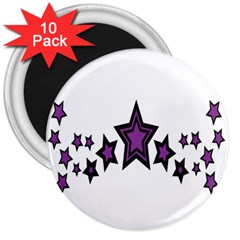 Star Purple Space 3  Magnets (10 Pack)  by Mariart