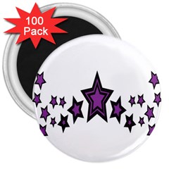 Star Purple Space 3  Magnets (100 Pack)