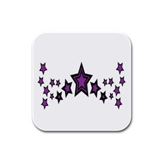 Star Purple Space Rubber Square Coaster (4 Pack)  by Mariart