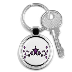 Star Purple Space Key Chains (round) 