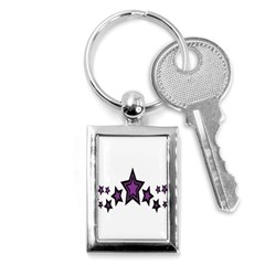 Star Purple Space Key Chains (rectangle) 