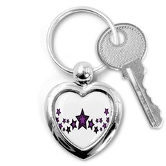 Star Purple Space Key Chains (heart) 