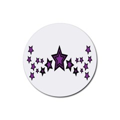 Star Purple Space Rubber Round Coaster (4 Pack) 