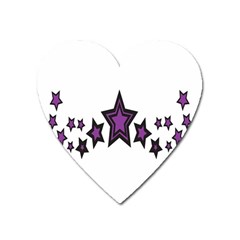 Star Purple Space Heart Magnet