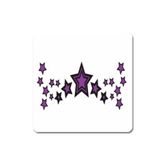 Star Purple Space Square Magnet by Mariart