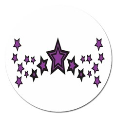 Star Purple Space Magnet 5  (round)