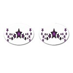 Star Purple Space Cufflinks (Oval) Front(Pair)