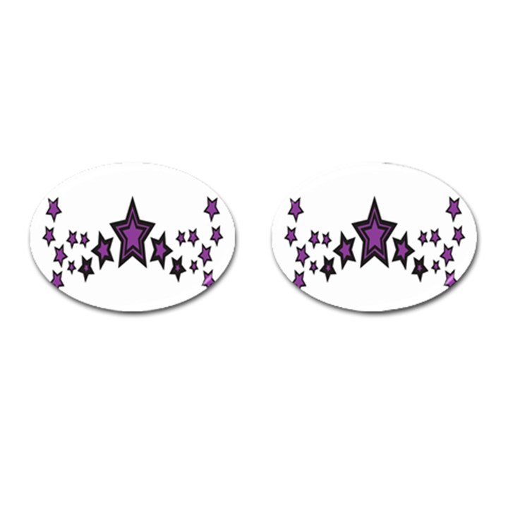 Star Purple Space Cufflinks (Oval)