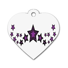 Star Purple Space Dog Tag Heart (one Side) by Mariart