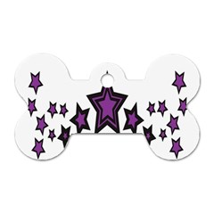 Star Purple Space Dog Tag Bone (two Sides) by Mariart