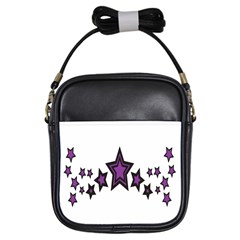 Star Purple Space Girls Sling Bags by Mariart