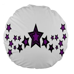 Star Purple Space Large 18  Premium Round Cushions by Mariart