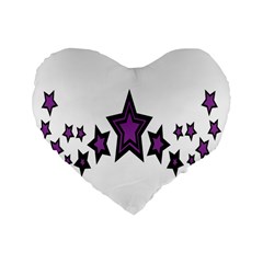 Star Purple Space Standard 16  Premium Heart Shape Cushions