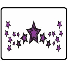 Star Purple Space Double Sided Fleece Blanket (medium)  by Mariart