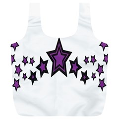 Star Purple Space Full Print Recycle Bags (l)  by Mariart