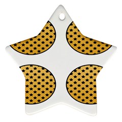 Star Circle Orange Round Polka Ornament (star) by Mariart