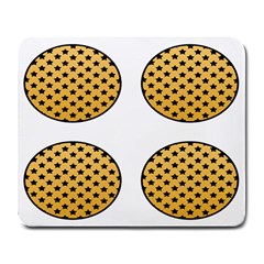 Star Circle Orange Round Polka Large Mousepads by Mariart