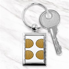 Star Circle Orange Round Polka Key Chains (rectangle)  by Mariart