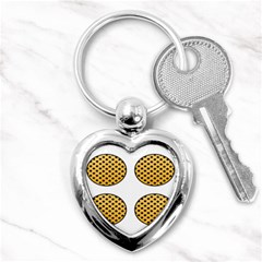 Star Circle Orange Round Polka Key Chains (heart)  by Mariart