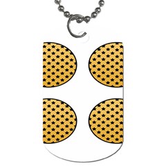 Star Circle Orange Round Polka Dog Tag (one Side)