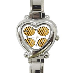 Star Circle Orange Round Polka Heart Italian Charm Watch