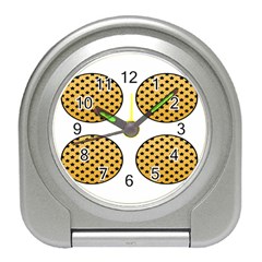 Star Circle Orange Round Polka Travel Alarm Clocks