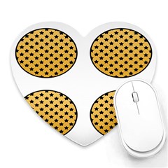 Star Circle Orange Round Polka Heart Mousepads by Mariart