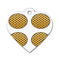 Star Circle Orange Round Polka Dog Tag Heart (one Side) by Mariart