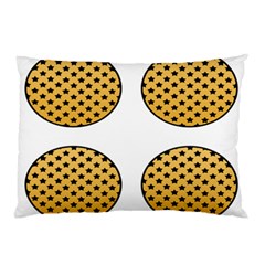 Star Circle Orange Round Polka Pillow Case