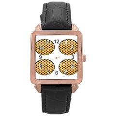 Star Circle Orange Round Polka Rose Gold Leather Watch  by Mariart