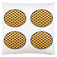 Star Circle Orange Round Polka Large Flano Cushion Case (one Side)