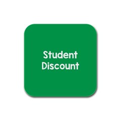 Student Discound Sale Green Rubber Square Coaster (4 Pack) 