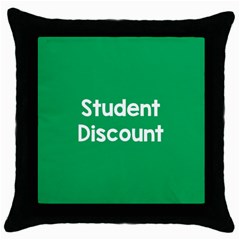 Student Discound Sale Green Throw Pillow Case (black)