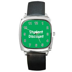 Student Discound Sale Green Square Metal Watch