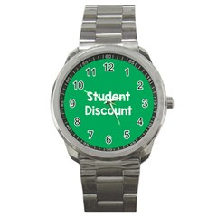 Student Discound Sale Green Sport Metal Watch by Mariart