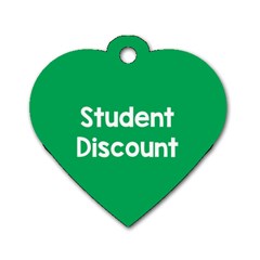 Student Discound Sale Green Dog Tag Heart (one Side) by Mariart