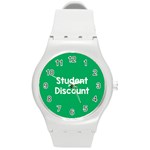 Student Discound Sale Green Round Plastic Sport Watch (M) Front