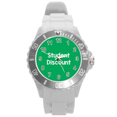 Student Discound Sale Green Round Plastic Sport Watch (l) by Mariart