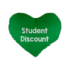 Student Discound Sale Green Standard 16  Premium Heart Shape Cushions