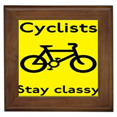 Stay Classy Bike Cyclists Sport Framed Tiles by Mariart